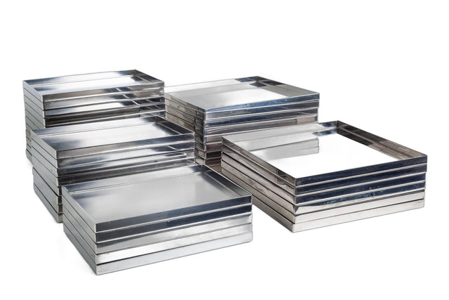 Phillipe Starck Custom Stainless Steel Dishes, set of Thirty-Eight