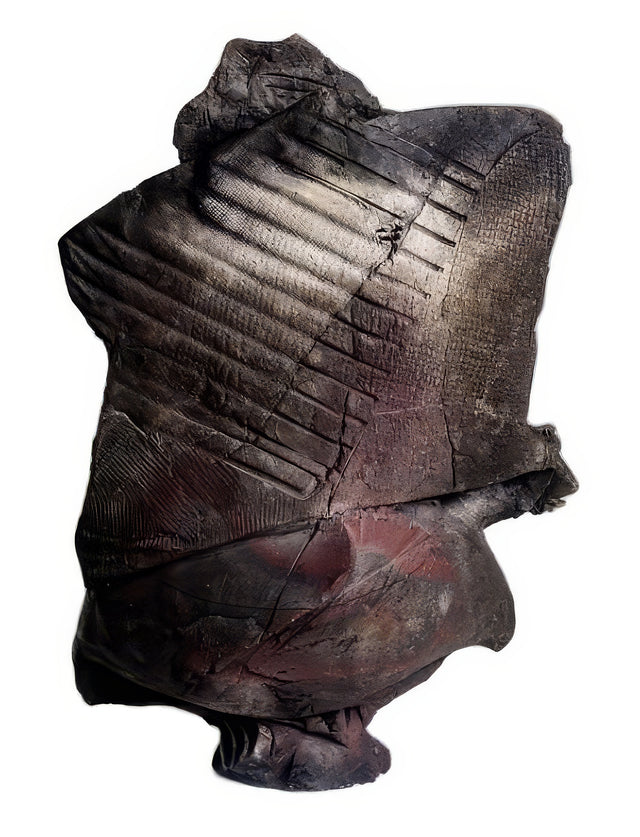 Poul Soldner Raku-Fired Crazed Pedestal Piece