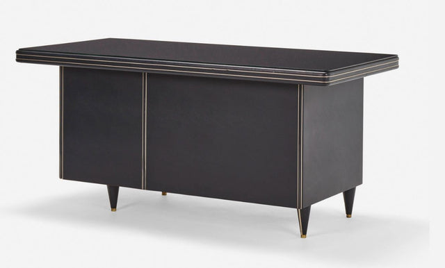 Gio Ponti Style Mid-Century Modern Black Italian Desk 1955