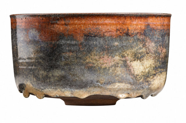 Gertrud and Otto Natzler Cylindrical bowl with lip 1980