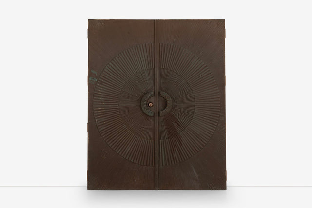 Billy Joe McCarroll and David Gillespie Bronze Brutalist Heroic Sunburst Doors 1970's