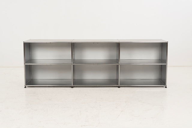USM Haller Open Storage System – Silver Panels, 1960s, Switzerland