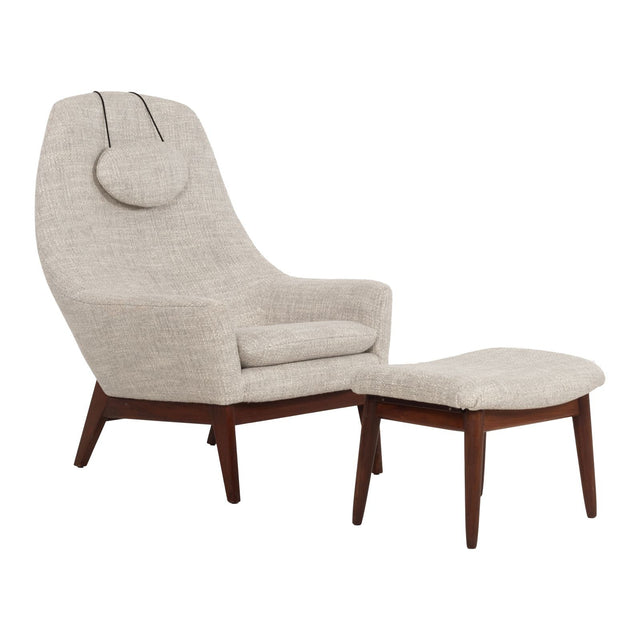 Danish Modern Lounge Chair and Ottoman 1960c.