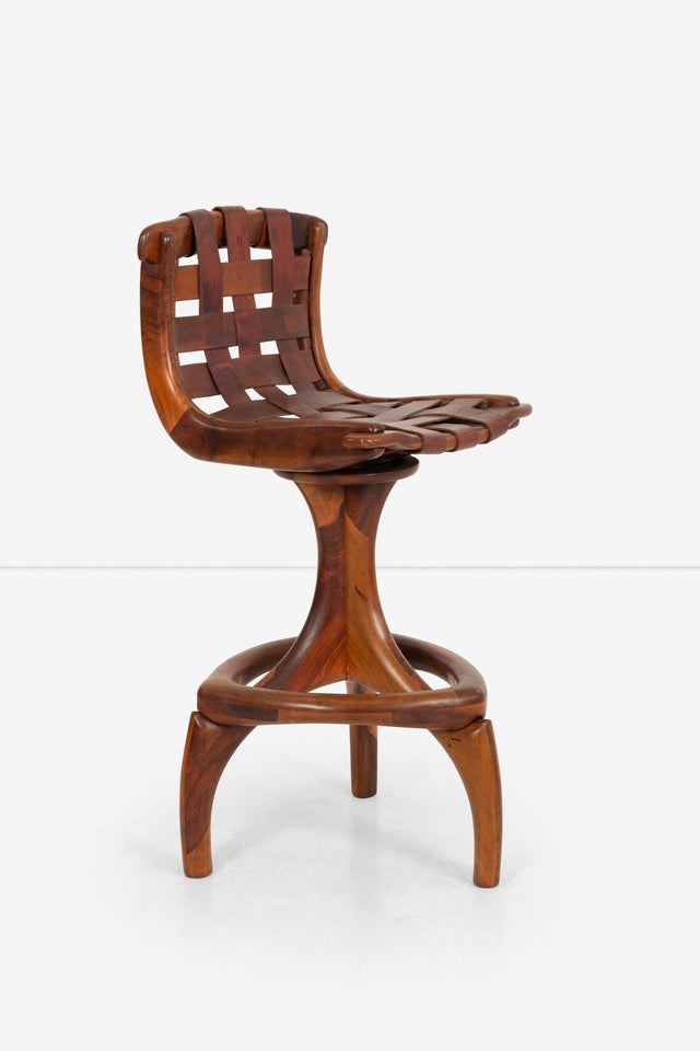 Arthur Espenet Carpenter Three Leg Counter Stool in Walnut, California Craft