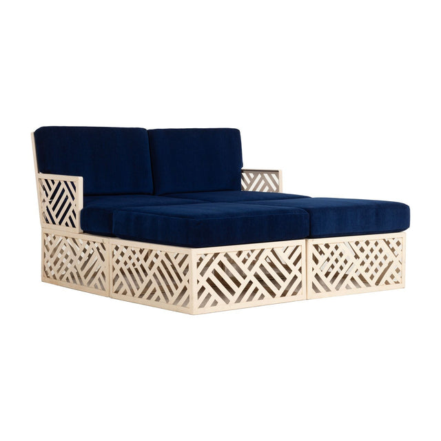 Richard L. Sandfort, Aluminum Outdoor Lounge & Ottomans Set, 1950