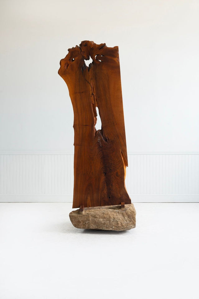 George Nakashima English Walnut Free-Edge Room Divider on Granite Base, 1955