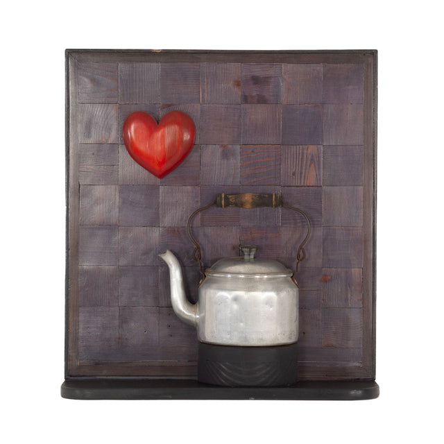 Max Neufeldt “Heart and Kettle” Assemblage Collage, Santa Barbara 1975