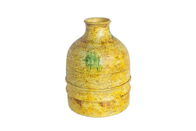 Canary Yellow Fantoni with Green Highlights Vase for Raymor
