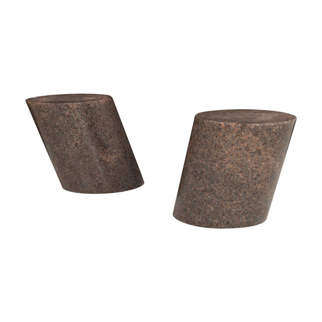 Pair of Lucia Mercer End Tables for Knoll 1982 in Custom Sierra Brown Granite