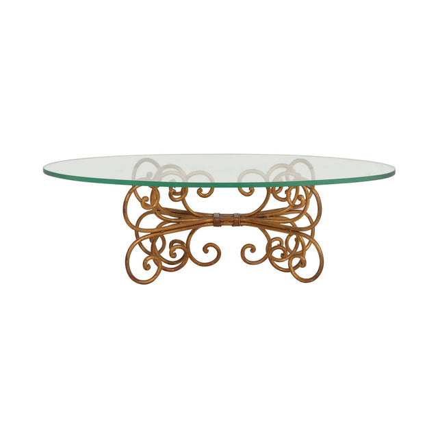 Gilt Wrought Iron Coffee Table in the Style of Maison Jansen