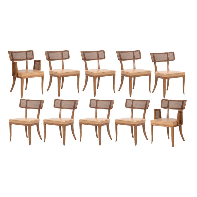 Set of Ten Edward Wormley for Dunbar Curved-Back Dining Chairs, 1948
