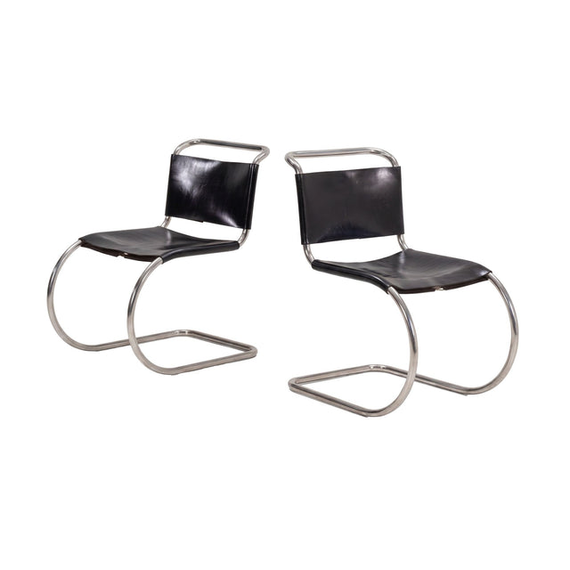 Pair of Ludwig Mies van der Rohe for Knoll MR10 Chairs 1970 c.