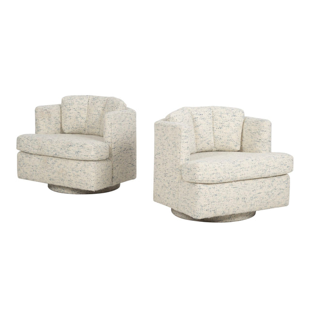 Pair of Attributed to Harvey Probber Hexagonal Swivel Lounge Chairs