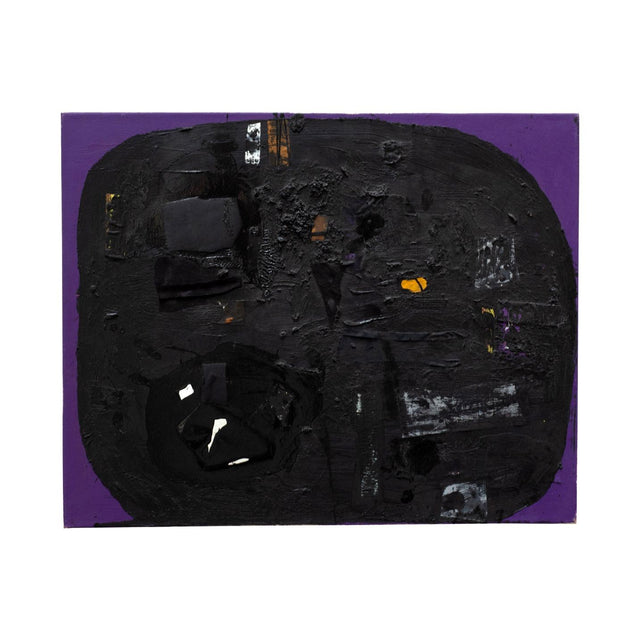 Fraser Taylor Black and Purple Oil over Canvas