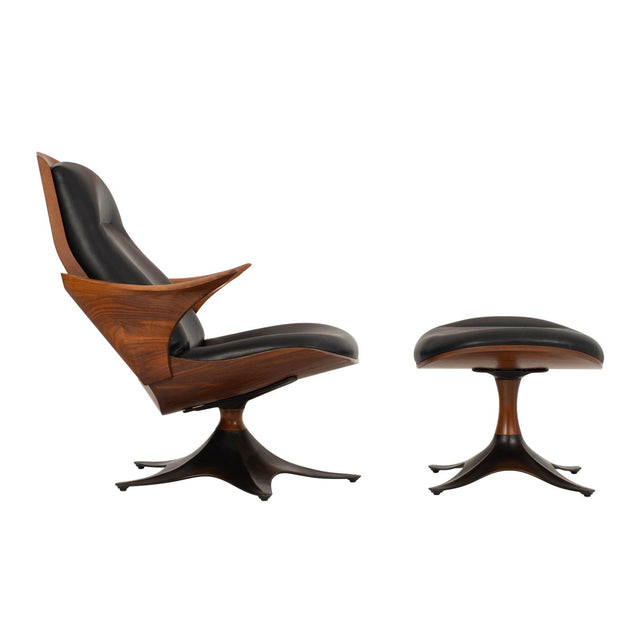 Thomas Moser "Kinesis" Swivel Chair and Swivel Ottoman