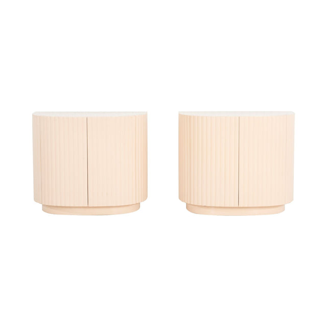 Pair of Fluted Nightstands by Interior Crafts 1989