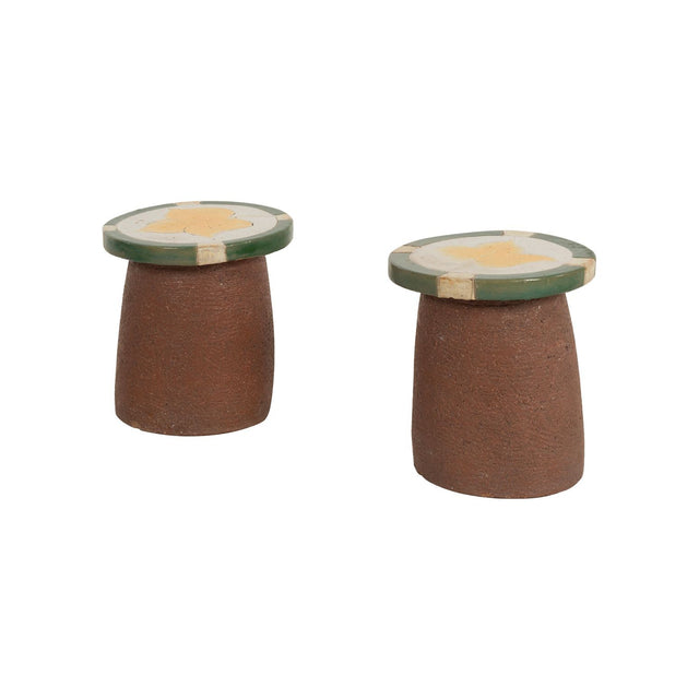 Pair of Ceramic Stools/ end Tables Stan Bitters, c. 1975