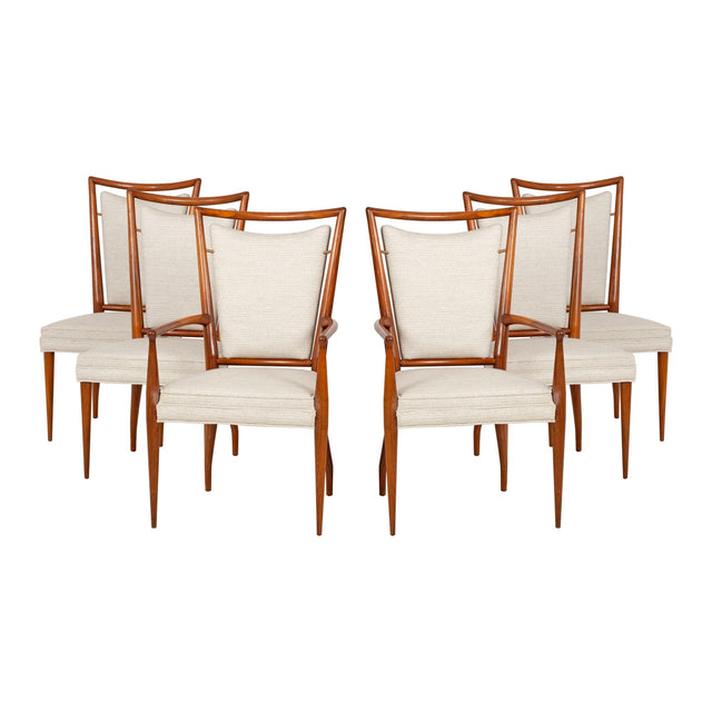 Pair of Six Dining Chairs by J. Stuart Clingman for Widdicomb