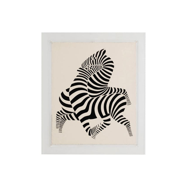 Victor Vasarely White “Zebra” Lithograph / Relief, Edition of 150, 1989