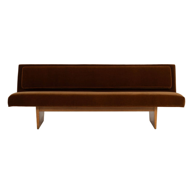 Harvey Probber Rare Slipper Sofa Mahogany Wood and Mohair c. 1955