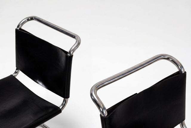 Pair of Ludwig Mies van der Rohe for Knoll MR10 Chairs 1970 c.