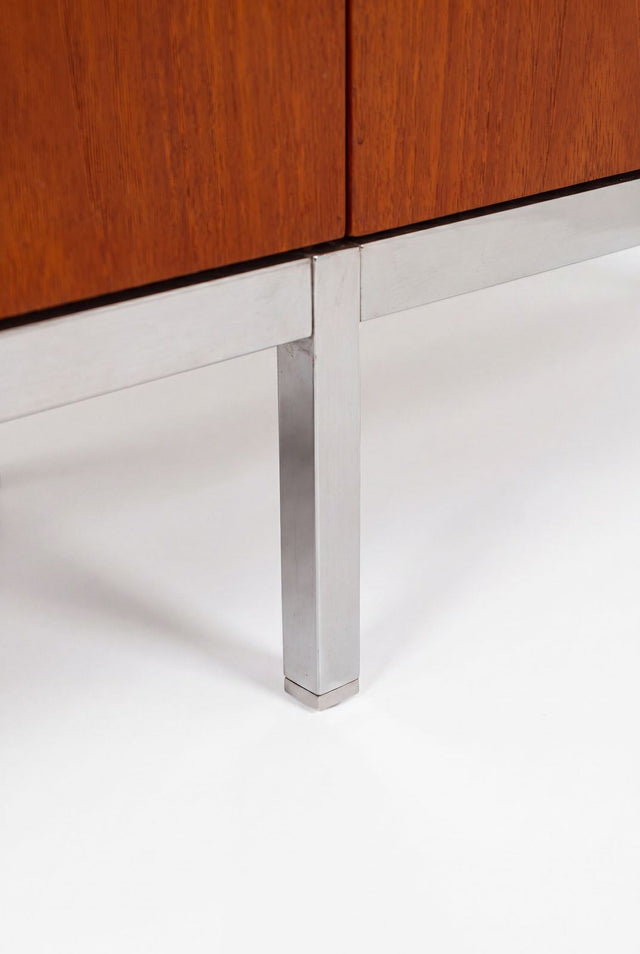 Florence Knoll Eight-Drawer Credenza Teakwood and Marble 1973