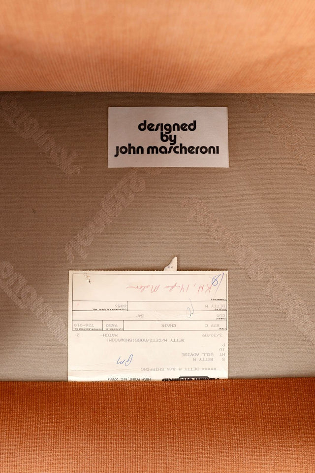John Mascheroni for Swaim Originals, Pair of Club Chairs, Model 879C, 1989