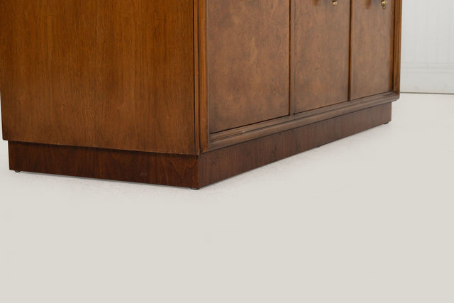 Benard Rhone for Mastercraft Cabinets, Burled Elm with Brass Knocker Pulls, 1965