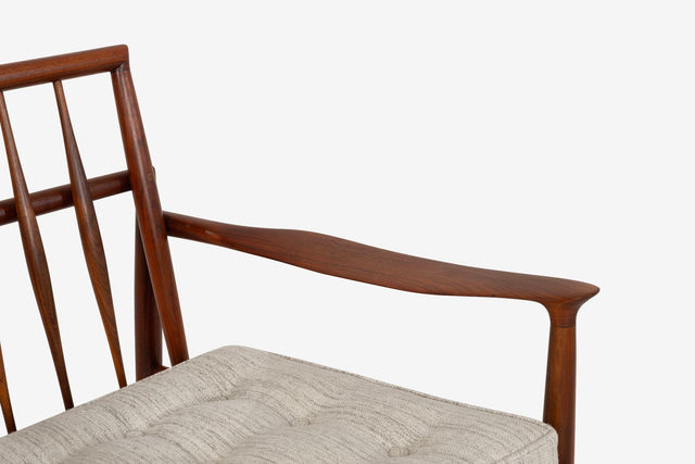 Sam Maloof Hunter Lounge Chair in solid Oiled Walnut  1950s