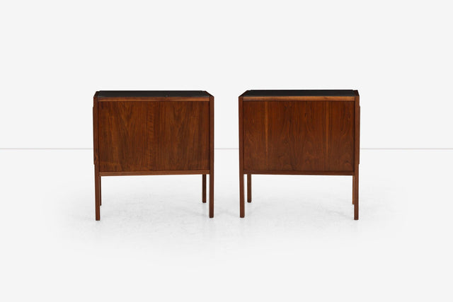 Jack Cartwright for Founders Furniture Walnut and Slate Nightstands, 1960