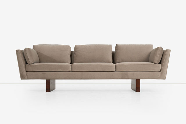 Edward Wormley for Dunbar Angle Arm Sofa in Gray Mohair 1955