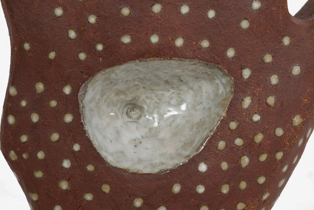 Monumental Leza McVey Surrealist "Eye in Hand" Ceramic Sculpture, 1977