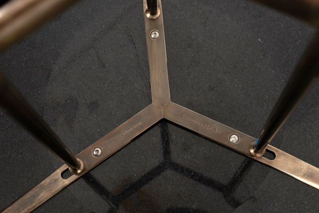 Set of Three Cedric Hartman Bronze & Black Granite Side Tables,1970s