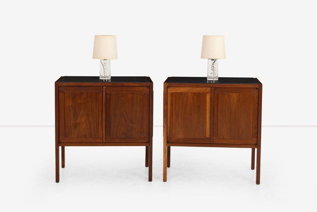 Jack Cartwright for Founders Furniture Walnut and Slate Nightstands, 1960