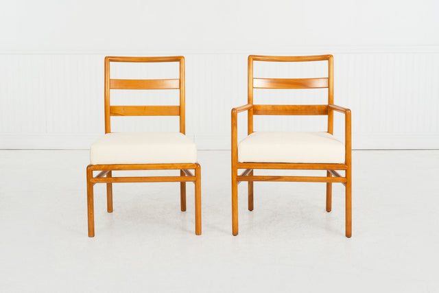T.H. Robsjohn-Gibbings for Widdicomb, Ladder-Back Dining Chairs, Set of Ten, c. 1955