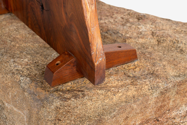 George Nakashima English Walnut Free-Edge Room Divider on Granite Base, 1955