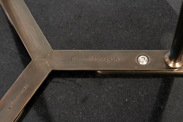 Set of Three Cedric Hartman Bronze & Black Granite Side Tables,1970s