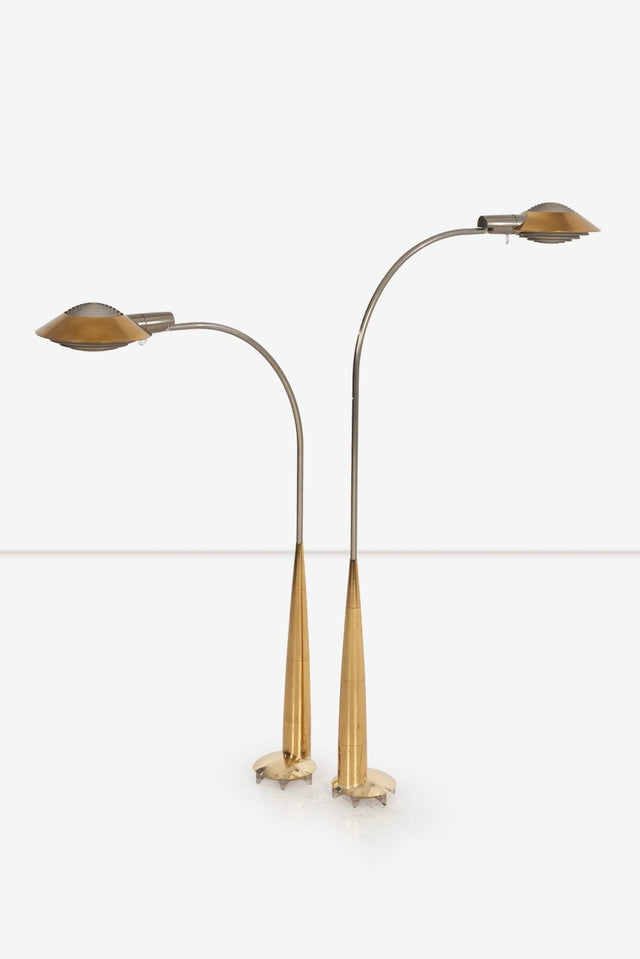 Cedric Hartman Low Profile Floor Lamps Solid Brass 1978