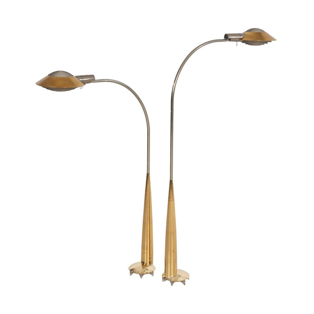 Cedric Hartman Low Profile Floor Lamps Solid Brass 1978