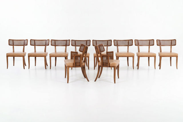 Set of Ten Edward Wormley for Dunbar Curved-Back Dining Chairs, 1948