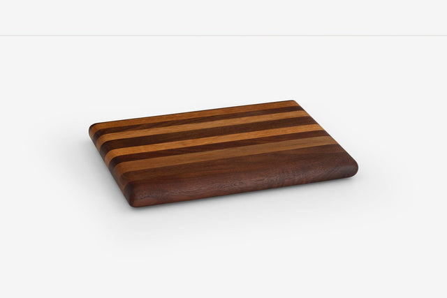 Arthur Espenet Carpenter Wood Block, Solid Alternating Walnut and Mahogany Strips, 1960s
