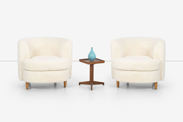 Pair of Gilbert Rohde Attributed Cloud Form Lounge Chairs 1940's