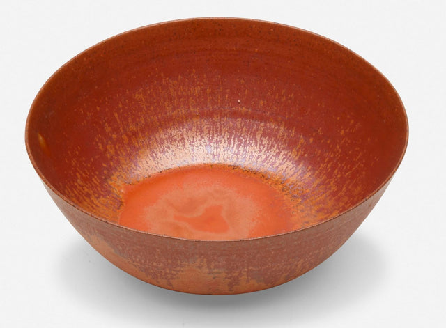 Gertrud and Otto Natzler Bowl Earthenware with Flame Red Mat Glaze 1945