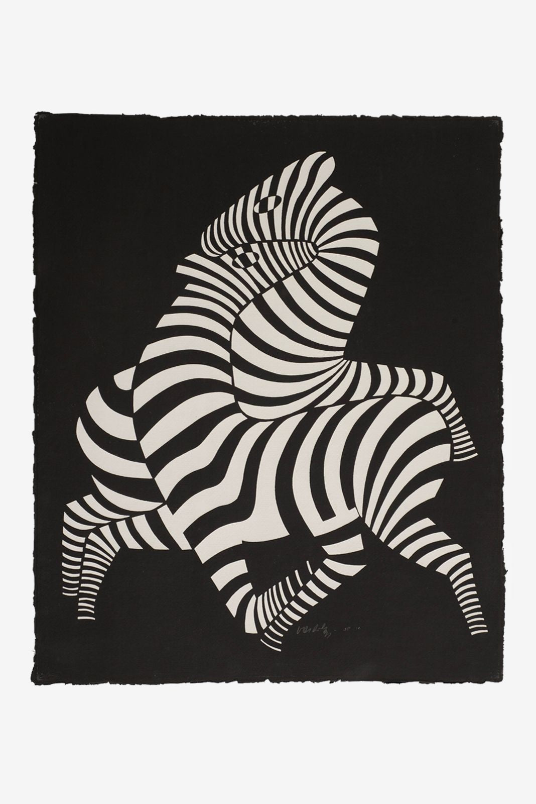 Victor Vasarely Black “Zebra” Lithograph / Relief, Edition of 150 Victor Vasarely Black “Zebra” Lithograph / Relief, Edition of 150