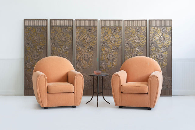 John Mascheroni for Swaim Originals, Pair of Club Chairs, Model 879C, 1989