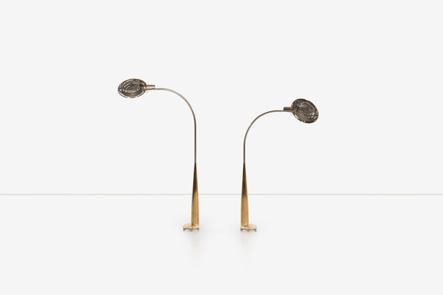 Cedric Hartman Low Profile Floor Lamps Solid Brass 1978