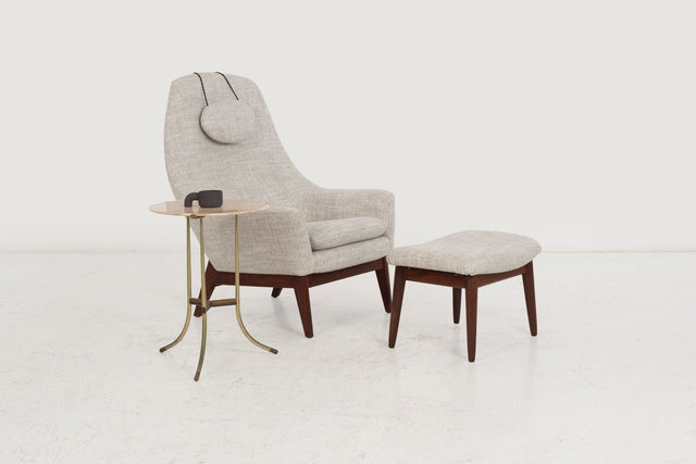 Danish Modern Lounge Chair and Ottoman 1960c.
