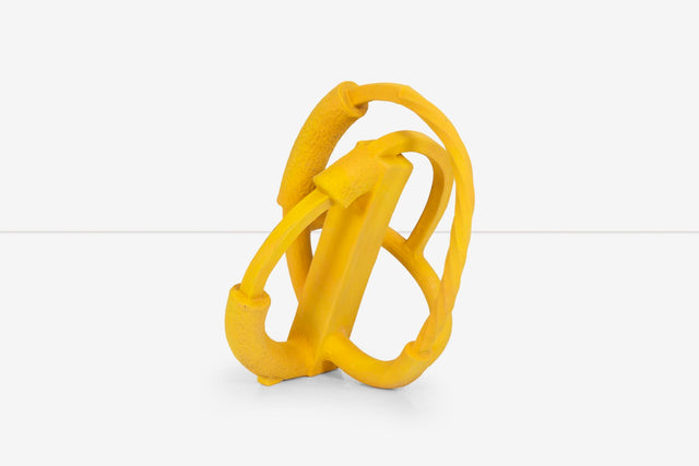 Untitled, Yellow Ceramic Sculpture by Elena Rakochy