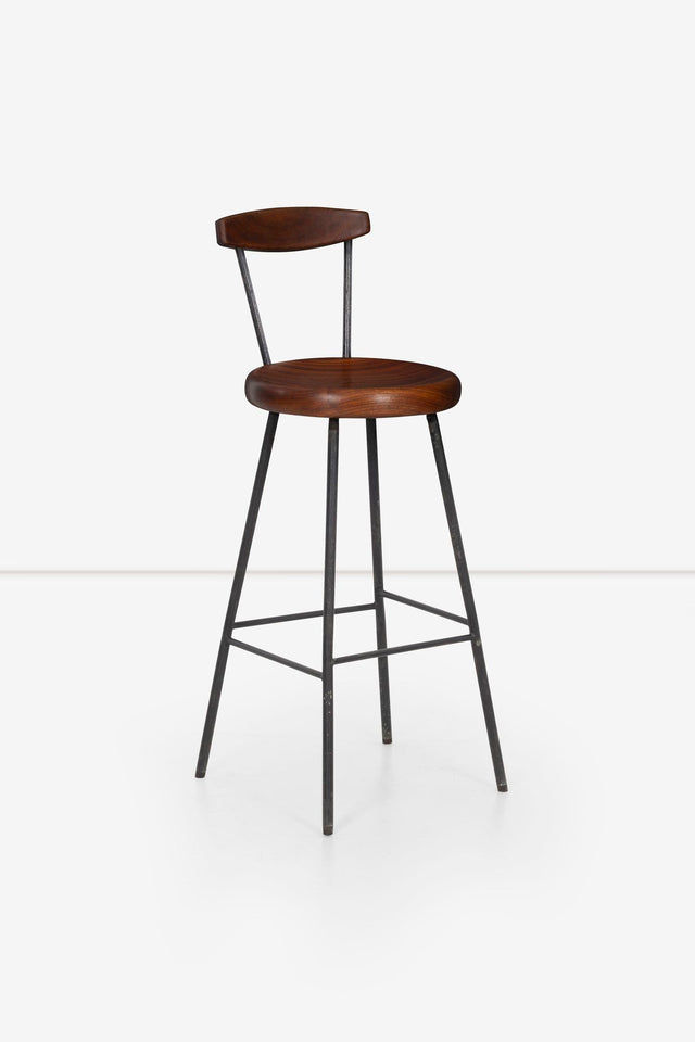 Arthur Espenet Carpenter Unique Stool - Walnut and Steel (circa 1965)