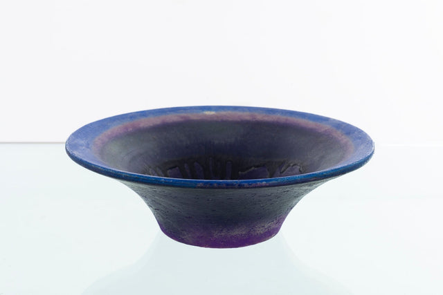 Fantoni for Raymor Deep Purple and Blue Ceramic Bowl 1955